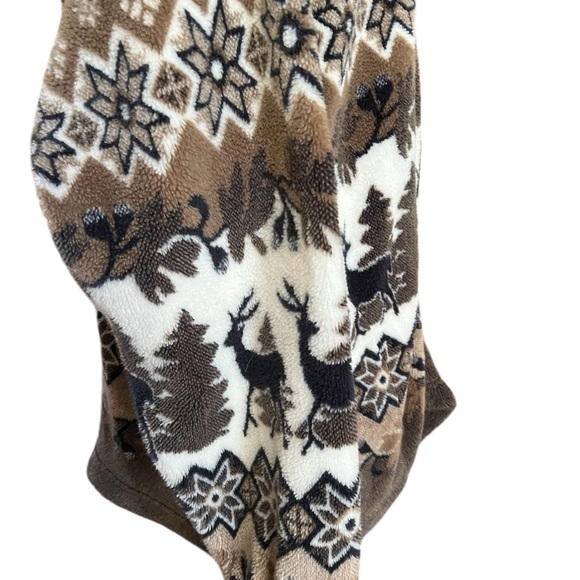 VTG. Mazmania Sherpa Fleece Zipper front Winter Deer/Trees Scene Jacket. Sz. XL - Picture 6 of 8